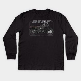 Triumph Bonneville T120 Black 16 black, sr2 Kids Long Sleeve T-Shirt